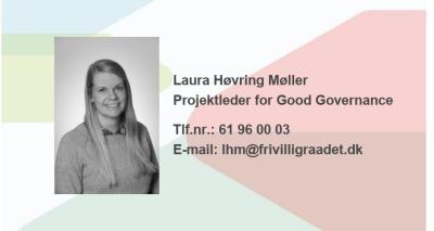 Visitkort for Laura H. Møller - mail og telefon - Good Governance Projektet 